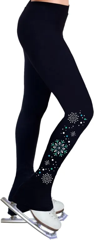 Figure Skating Practice Pants with Spangles S107D - Adult Sizes