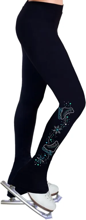Figure Skating Practice Pants with Spangles S108D - Adult Sizes