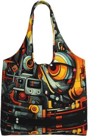 freak Printed single-shoulder canvas bag, fashionable daily canvas bag, suitable for daily travel and shopping