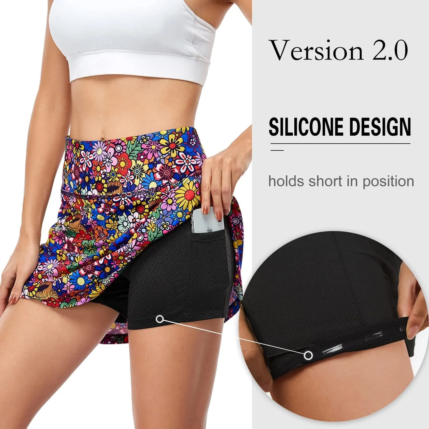 Fulbelle Tennis Skirts for Women with Pockets High Waisted Athletic Golf Skorts Skirts