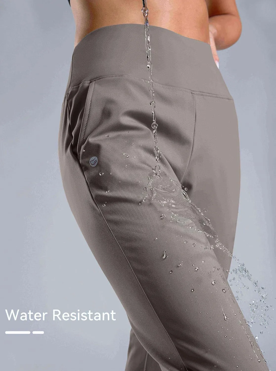 G Gradual Women's Fleece Lined Joggers High Waisted Water Resistant Thermal Hiking Pants Cold Weather Sweatpants with Pockets