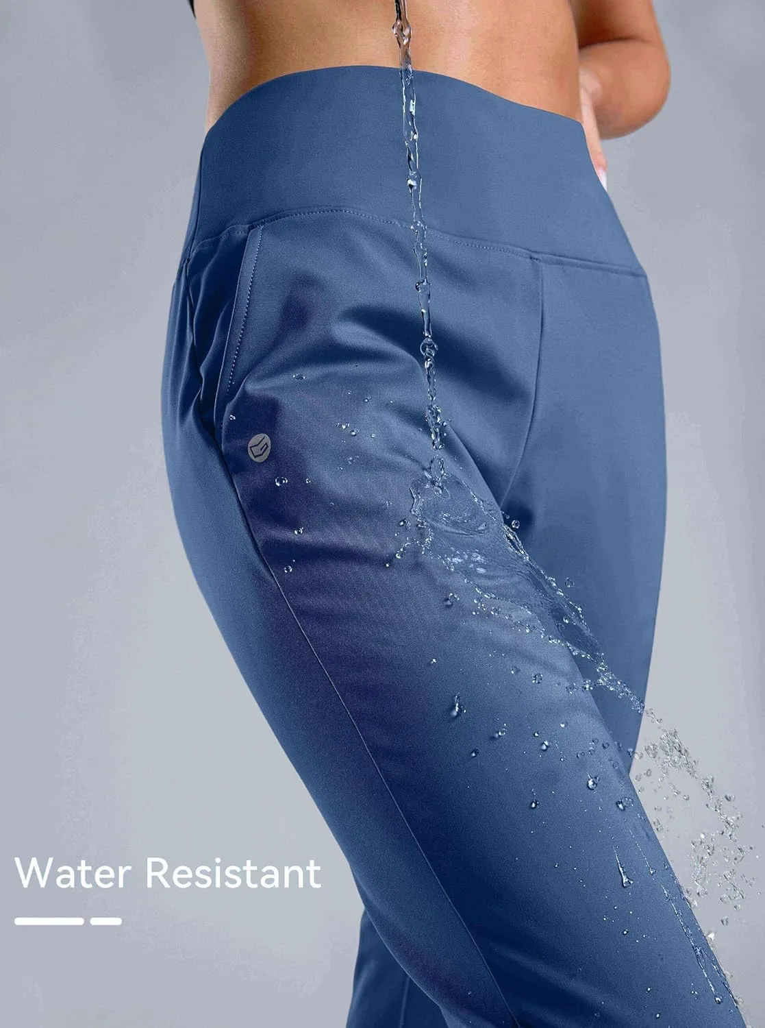 G Gradual Women's Fleece Lined Joggers High Waisted Water Resistant Thermal Hiking Pants Cold Weather Sweatpants with Pockets