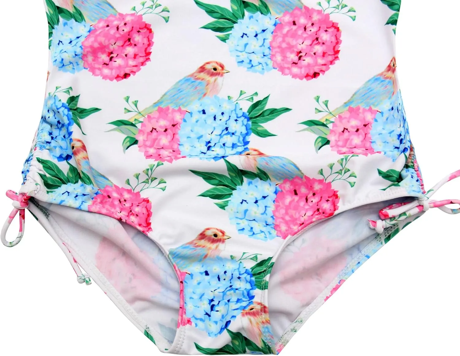 Girls Lemon Double Ruffle One Shoulder Adjustable Swimwear Fashionable One Piece Bathing Suit(5y-16y)
