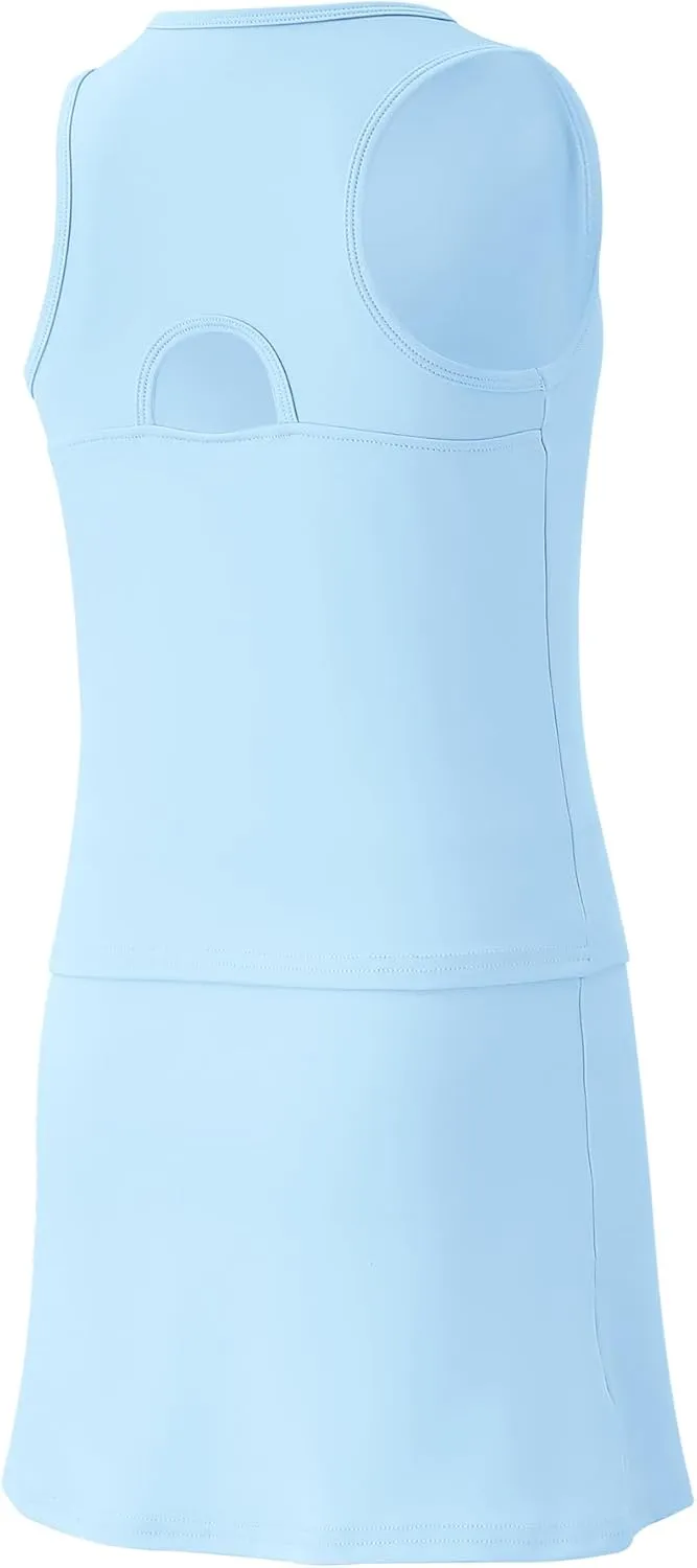 Girls Tennis Dress Golf Outfit Sets Sleeveless Tank Top Skirt Skorts with Shorts Pockets 4-13Y