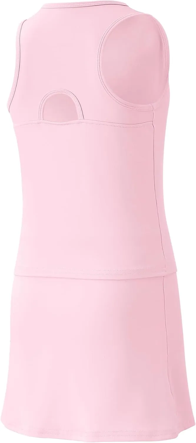Girls Tennis Dress Golf Outfit Sets Sleeveless Tank Top Skirt Skorts with Shorts Pockets 4-13Y