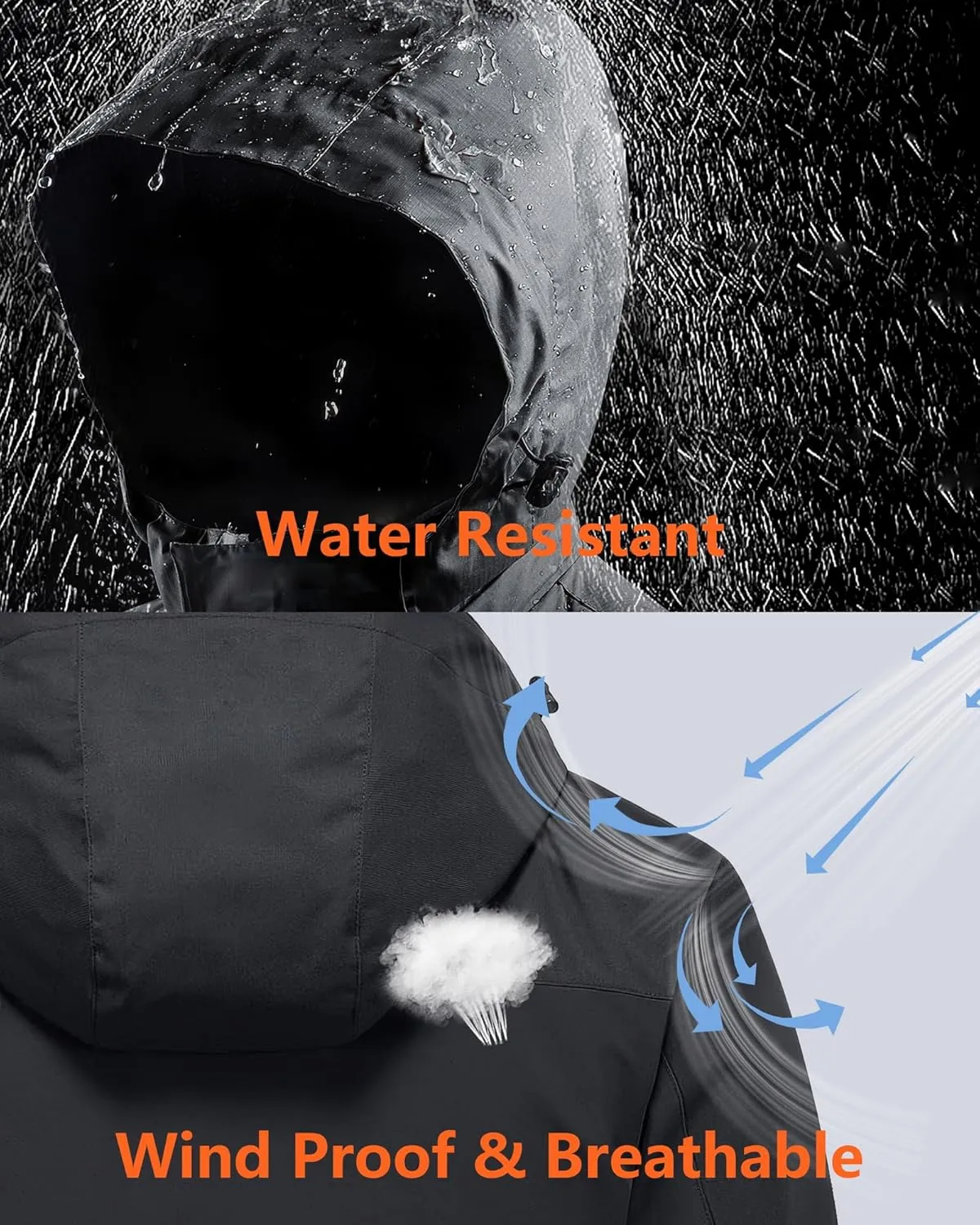 Graphene Men Heated Jacket Coat with 18400 mAh Battery Pack