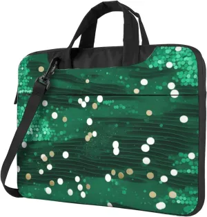 Green Sequin Sparkle pattern Fashionable and ultra-thin shoulder laptop bag Shockproof soft lining