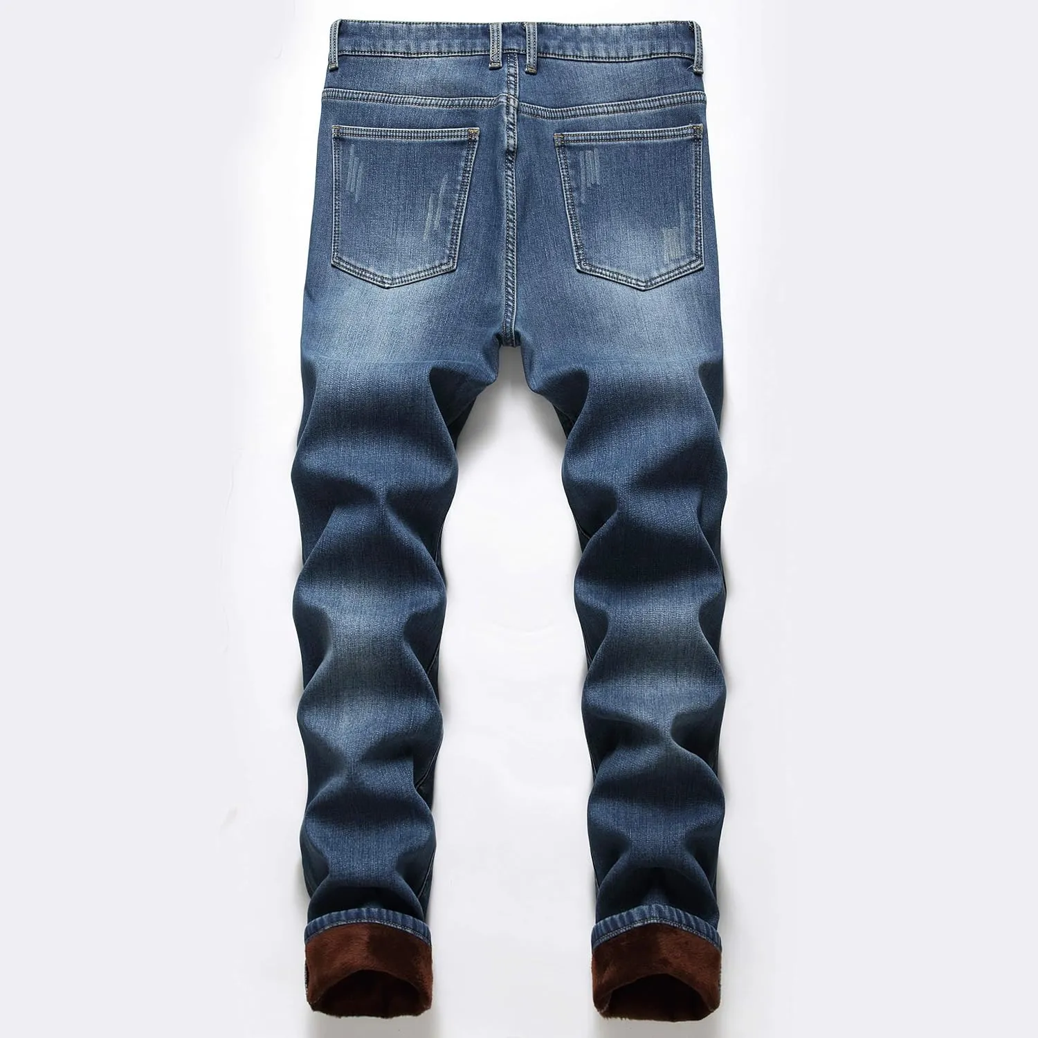 GUNLIRE Men's Thermal Fleece Lined Jeans Winter Slim Fit Thicken Stretch Warm Denim Pants