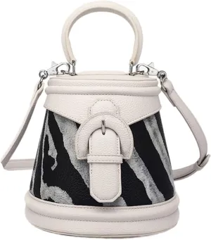Handbags Cute Cartoon Print PU Leather Shoulder Bag for Women Mini Crossbody Bucket Handbag | Fashionable Designer Purse