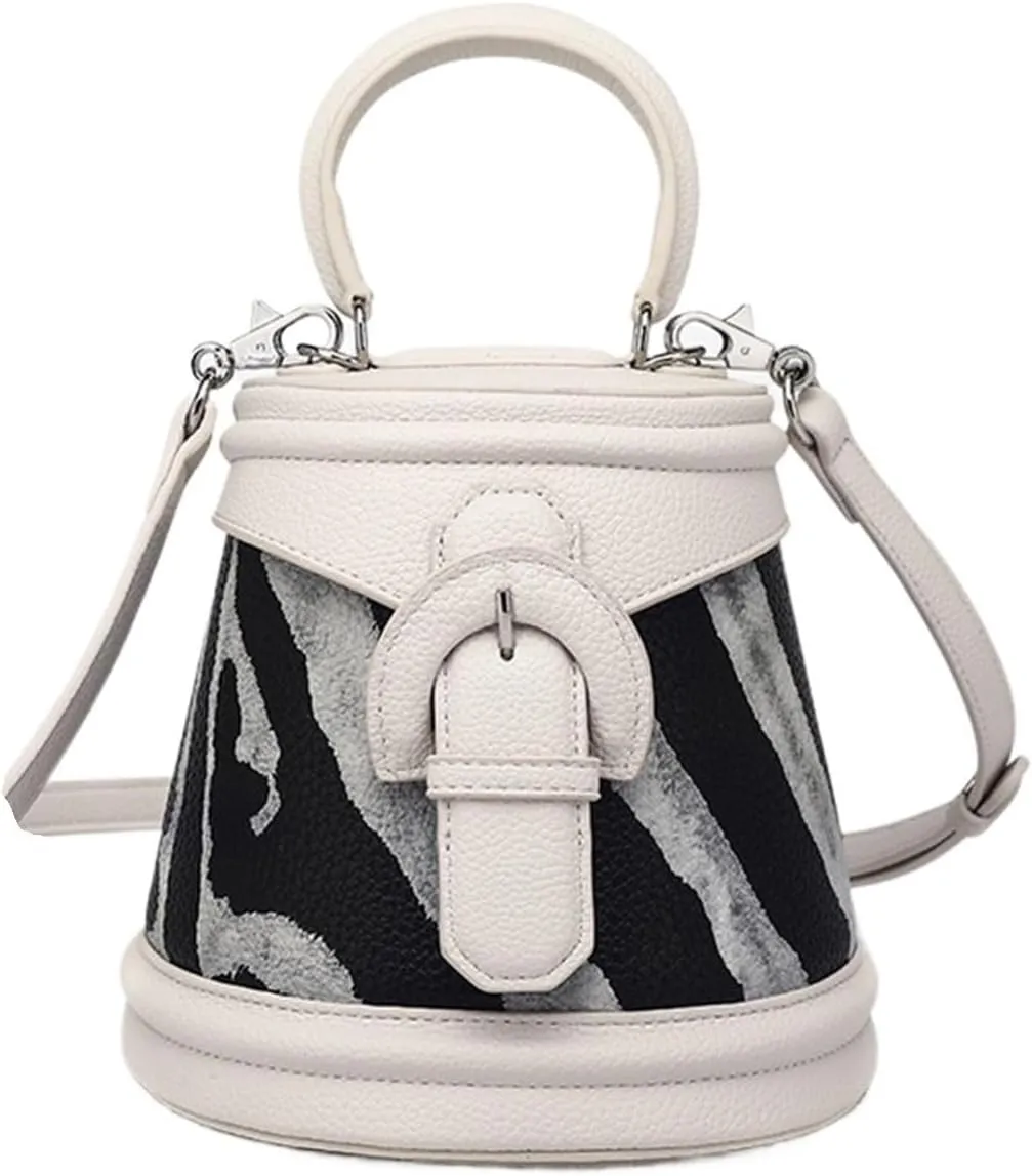 Handbags Cute Cartoon Print PU Leather Shoulder Bag for Women Mini Crossbody Bucket Handbag | Fashionable Designer Purse