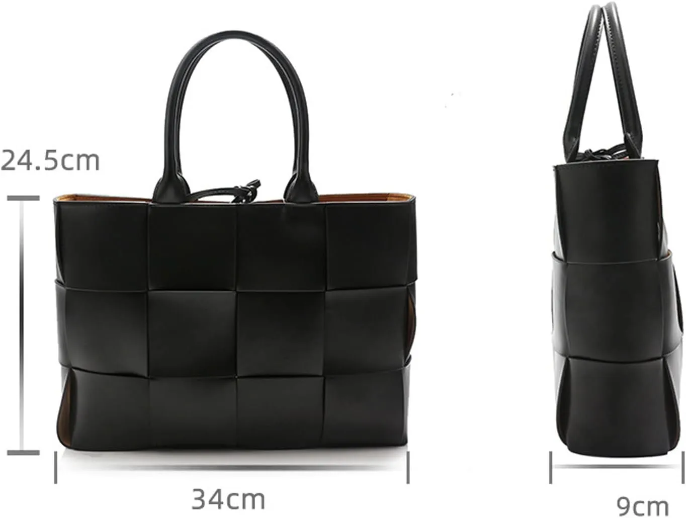 Handbags for women Simple and fashionable commuter women's bag braided cowhide solid color large-capacity handbag