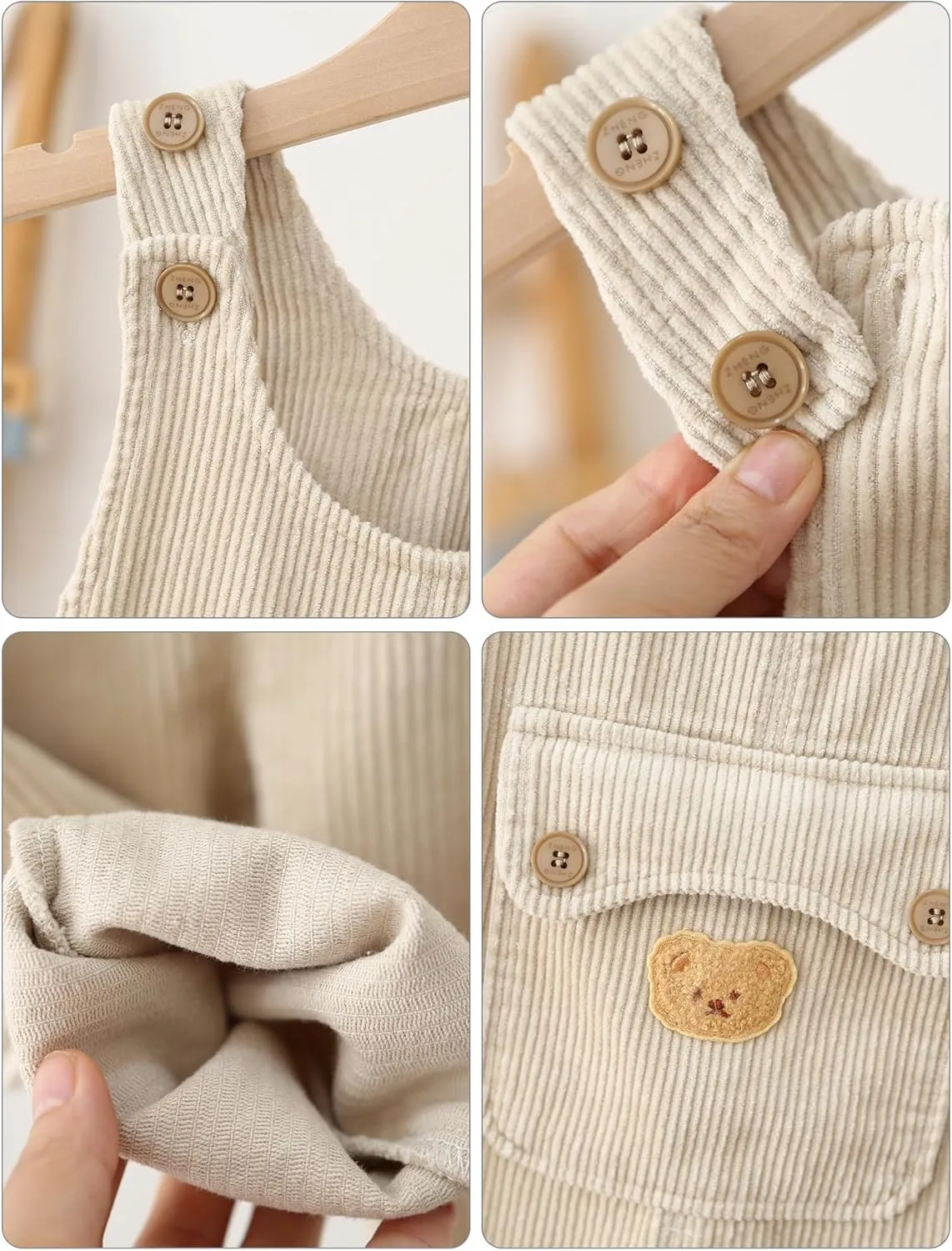 Happy Cherry Toddler Boy Girls Corduroy Overalls Toddler Bib Pants Infant Baby Suspender Jumpsuit Romper