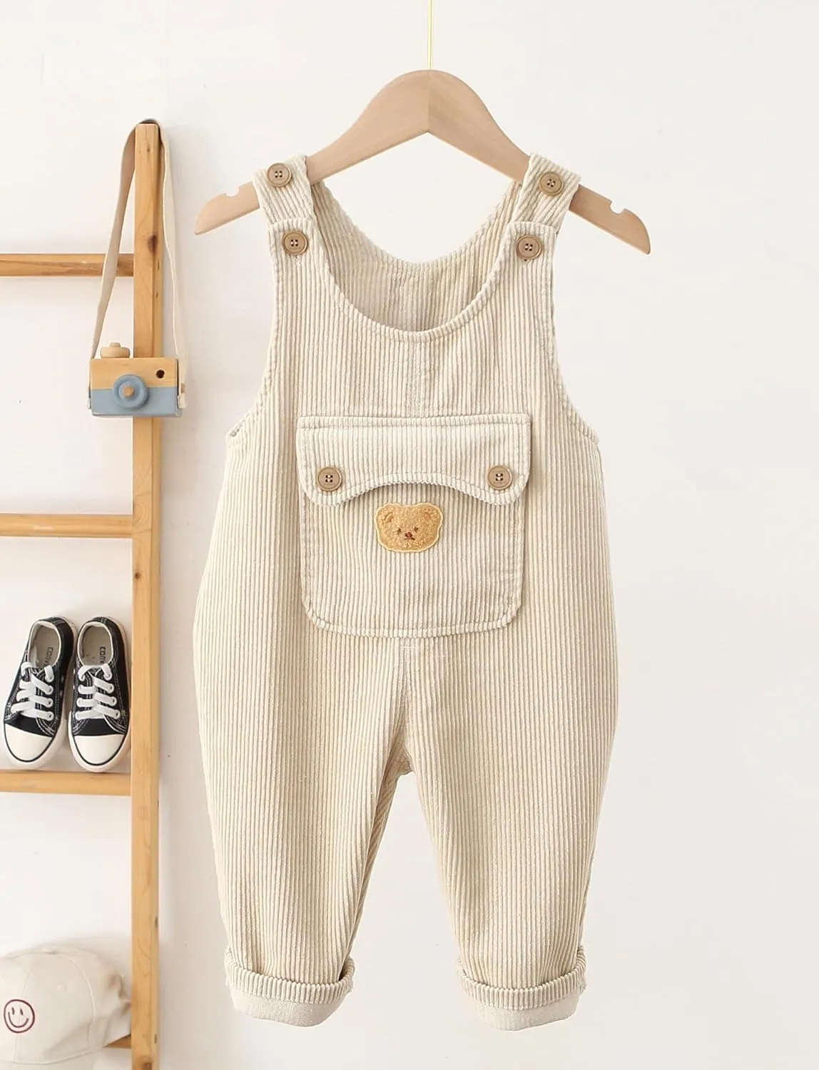 Happy Cherry Toddler Boy Girls Corduroy Overalls Toddler Bib Pants Infant Baby Suspender Jumpsuit Romper