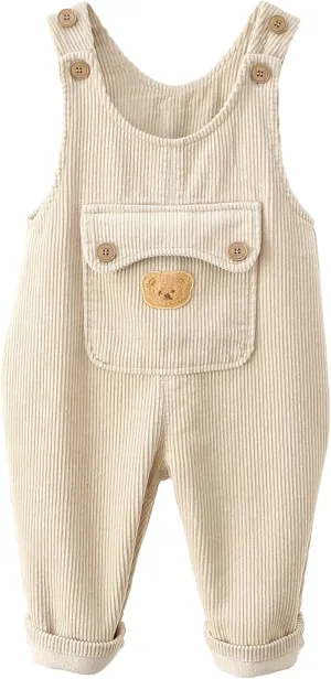 Happy Cherry Toddler Boy Girls Corduroy Overalls Toddler Bib Pants Infant Baby Suspender Jumpsuit Romper