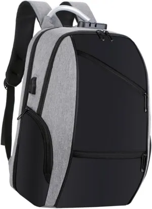 Happyyami Travel Laptop Backpack Men Fashionable Password Lock Bag Simple Shoulder Bag for School and Work