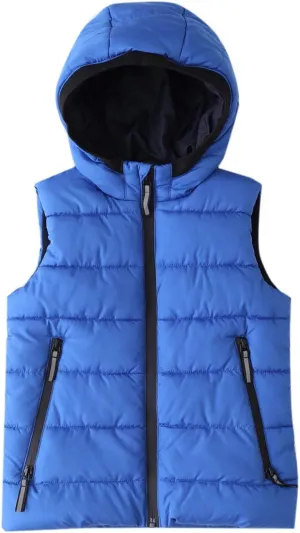 Hiheart Boys Girls Zip-up Fleece Lined Cotton Padded Vest with Hood