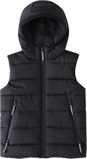 Hiheart Boys Girls Zip-up Fleece Lined Cotton Padded Vest with Hood