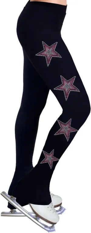 Ice Figure Skating Dress Practice Pants with Rhinestones R119