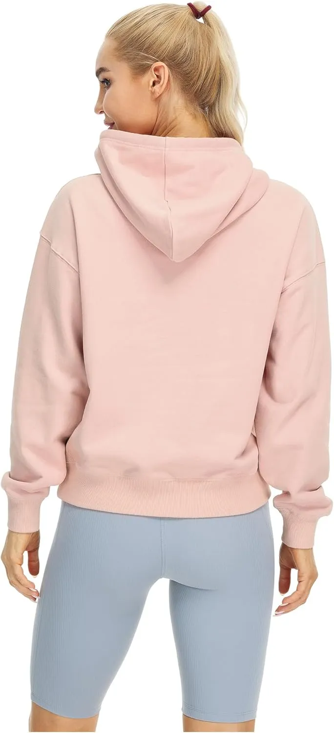 icyzone Women's Fleece Lined Hooded Sweatshirt Tops, Oversized Casual Pullover with kangaroo Pocket & Drawstring