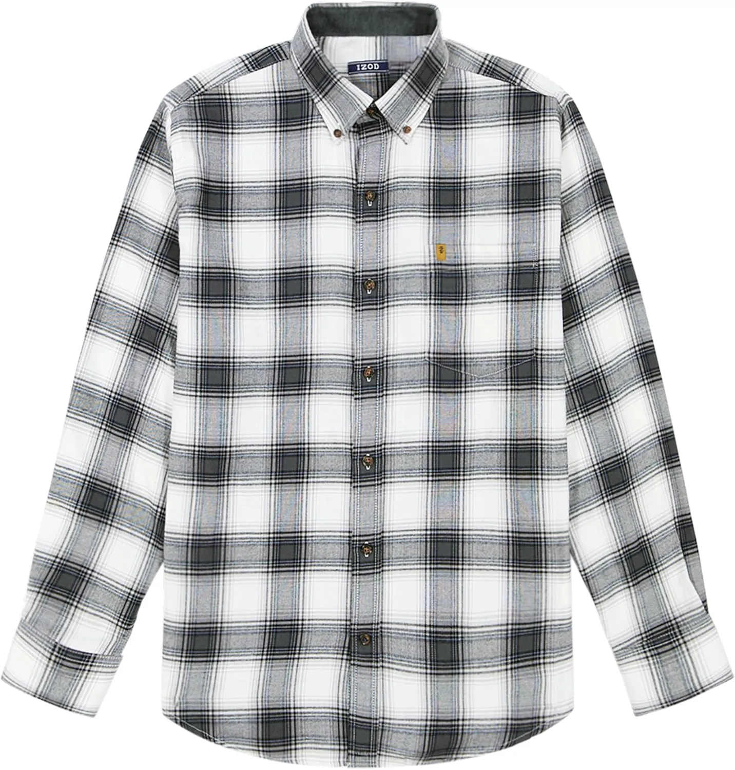 IZOD Men's Big and Tall Stratton Flannel Long Sleeve Stretch Button Down Shirt