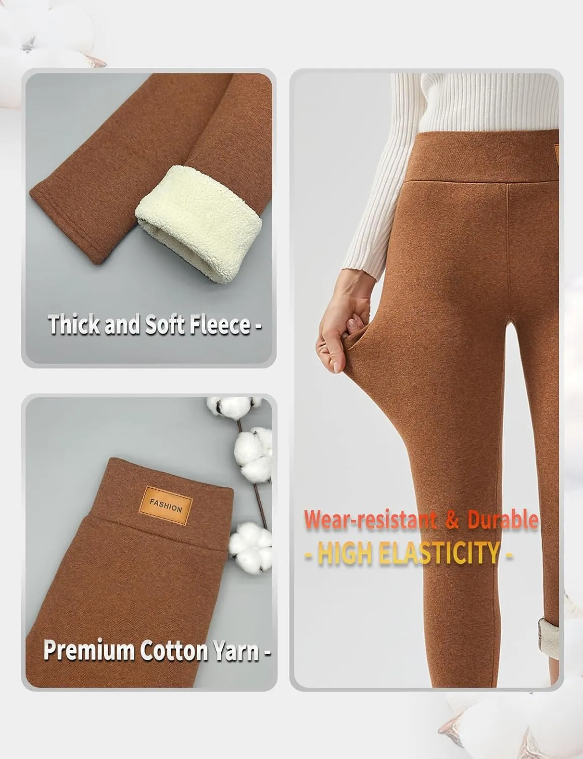JK SUE JONES Women Winter Warm Thick Leggings Fleece Lined Stretchy Soft Thermal Sherpa Pants High Waist Tights
