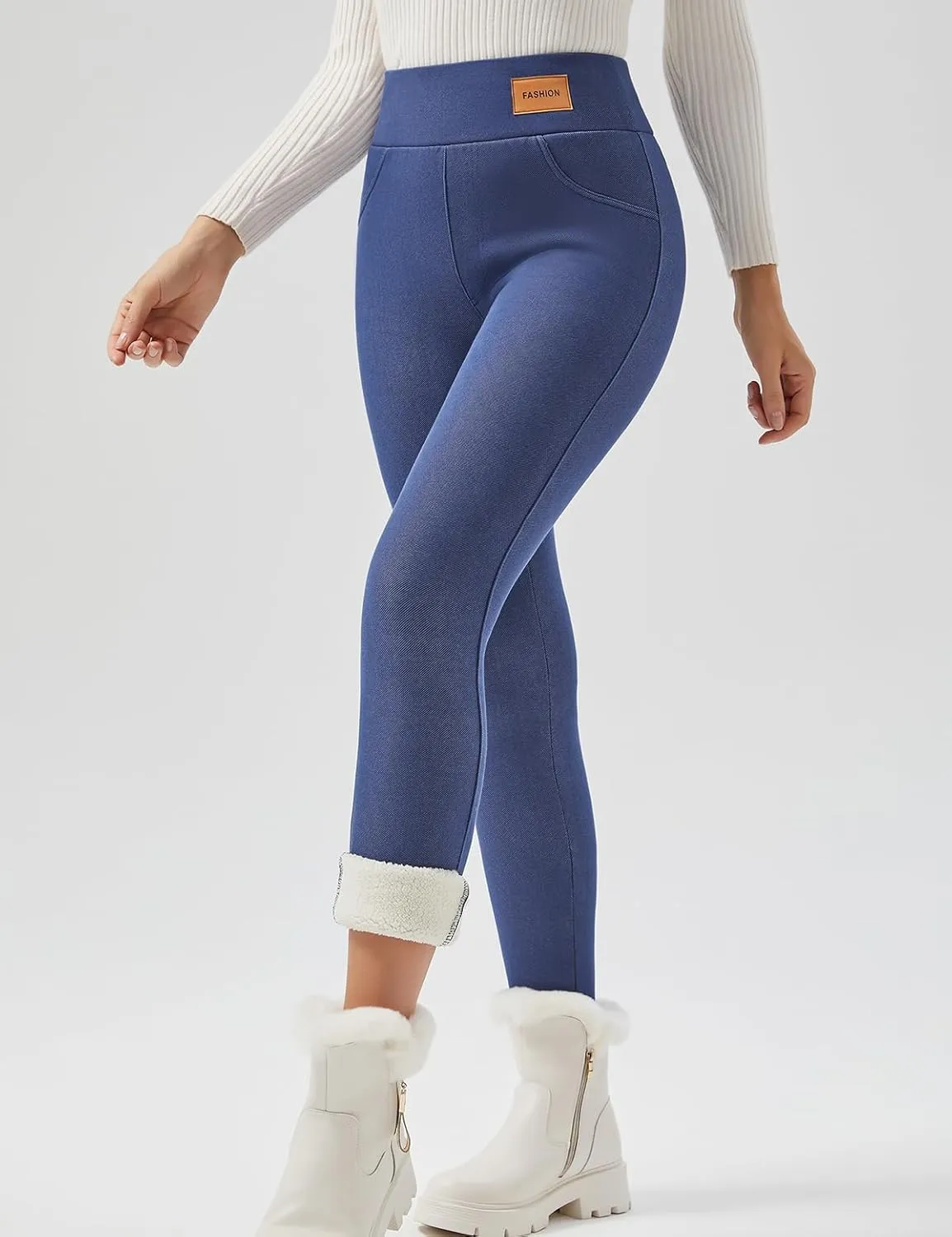 JK SUE JONES Women Winter Warm Thick Leggings Fleece Lined Stretchy Soft Thermal Sherpa Pants High Waist Tights