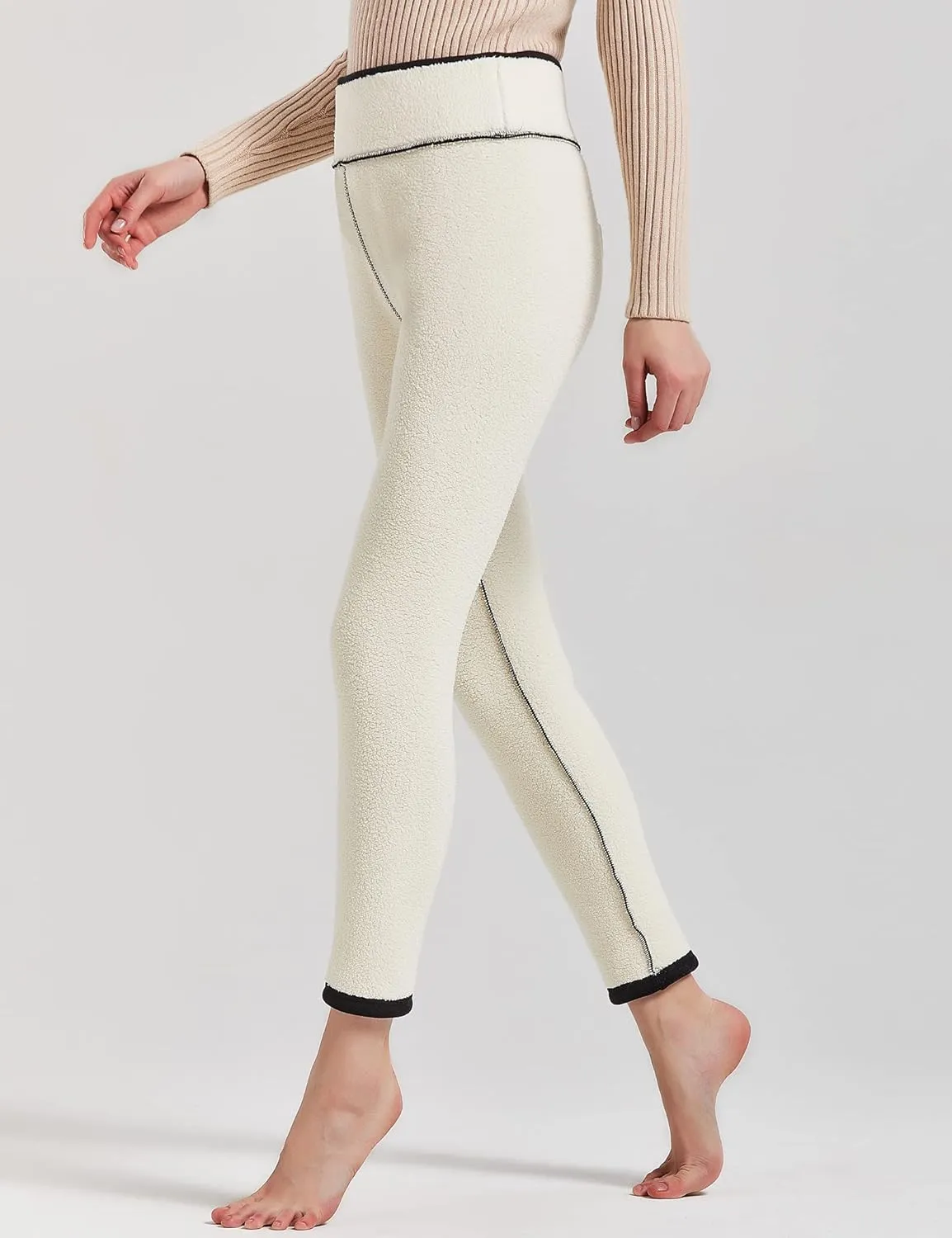 JK SUE JONES Women Winter Warm Thick Leggings Fleece Lined Stretchy Soft Thermal Sherpa Pants High Waist Tights