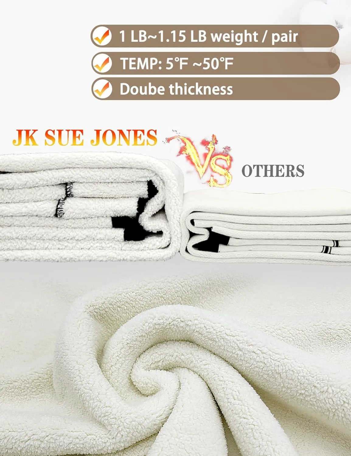 JK SUE JONES Women Winter Warm Thick Leggings Fleece Lined Stretchy Soft Thermal Sherpa Pants High Waist Tights