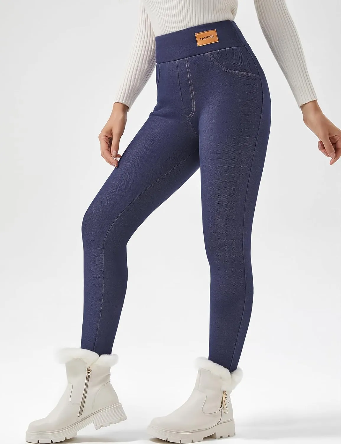 JK SUE JONES Women Winter Warm Thick Leggings Fleece Lined Stretchy Soft Thermal Sherpa Pants High Waist Tights