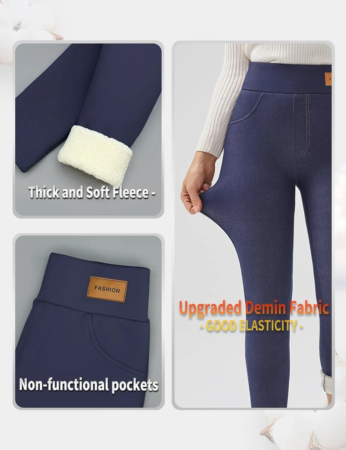 JK SUE JONES Women Winter Warm Thick Leggings Fleece Lined Stretchy Soft Thermal Sherpa Pants High Waist Tights