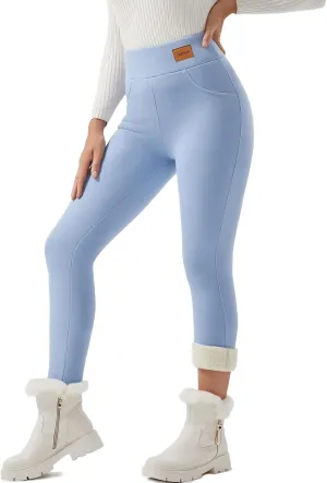 JK SUE JONES Women Winter Warm Thick Leggings Fleece Lined Stretchy Soft Thermal Sherpa Pants High Waist Tights