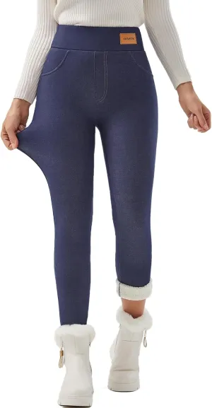 JK SUE JONES Women Winter Warm Thick Leggings Fleece Lined Stretchy Soft Thermal Sherpa Pants High Waist Tights