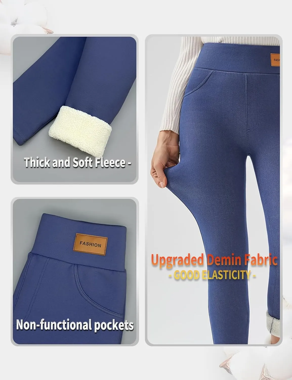 JK SUE JONES Women Winter Warm Thick Leggings Fleece Lined Stretchy Soft Thermal Sherpa Pants High Waist Tights