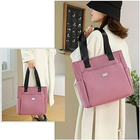 Large Capacity Multi-Pocket Waterproof Shoulder Bag with Zipper Nylon Handbag Women's Handbag for Work Travel
