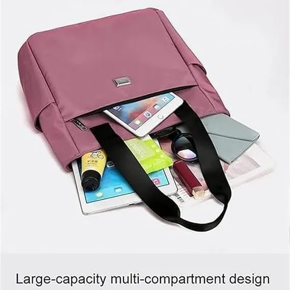 Large Capacity Multi-Pocket Waterproof Shoulder Bag with Zipper Nylon Handbag Women's Handbag for Work Travel
