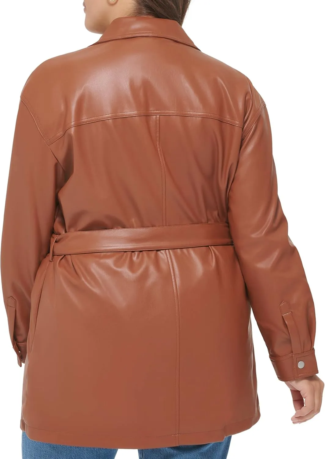 Levi's Women's Faux Leather Belted Shirt Jacket (Standard & Plus Sizes)