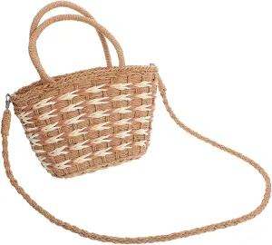 LIFKOME Fashionable Braided Tote Bag Large Woven Tote for Women Beach Bag Summer Shoulder Paper Rope