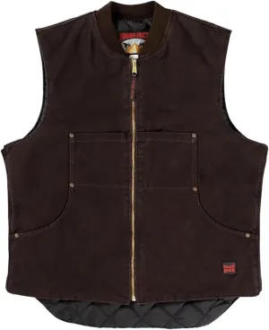 Lined Vest - Heavy-Duty Workwear for Cold Conditions | Insulated, Durable, & Weather-Resistant | Cotton 12 oz, Dark Brown, Large