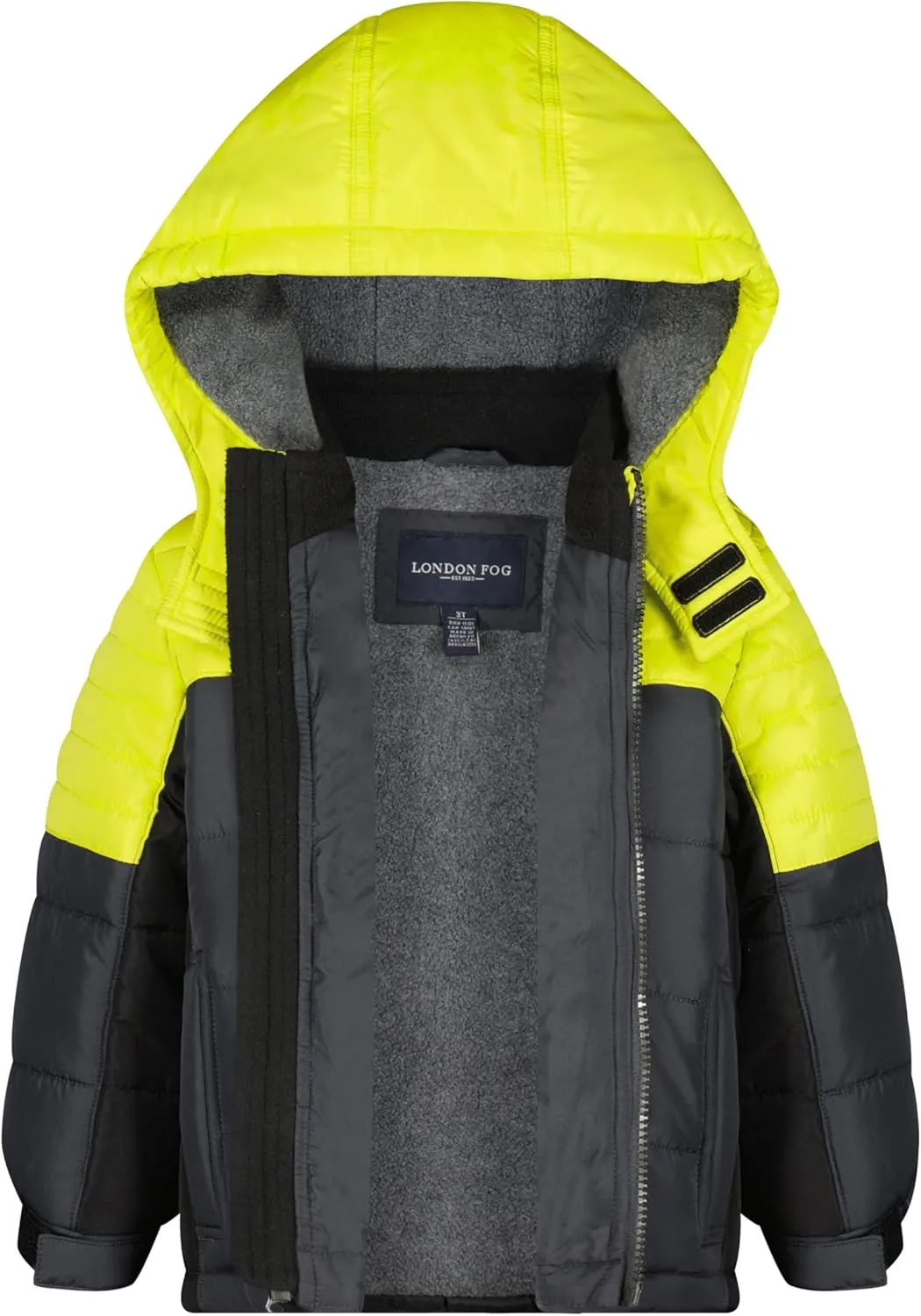 LONDON FOG Boys' Heavyweight Hooded Puffer Jacket with Polar Fleece Lining & Beanie