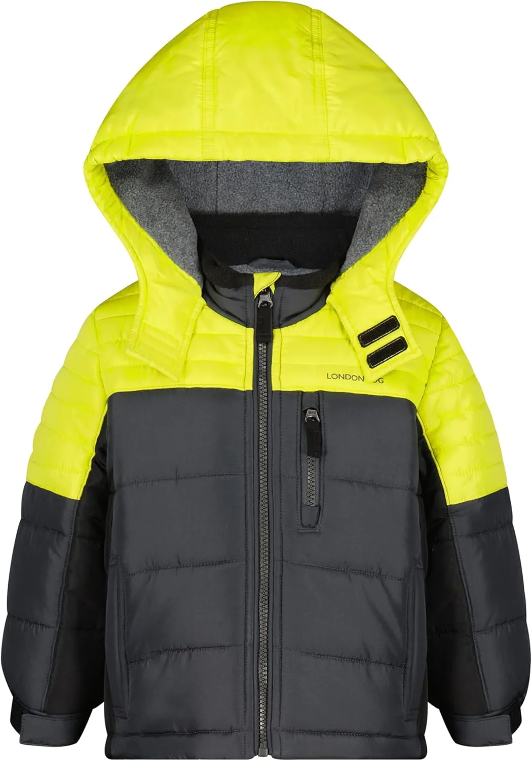 LONDON FOG Boys' Heavyweight Hooded Puffer Jacket with Polar Fleece Lining & Beanie