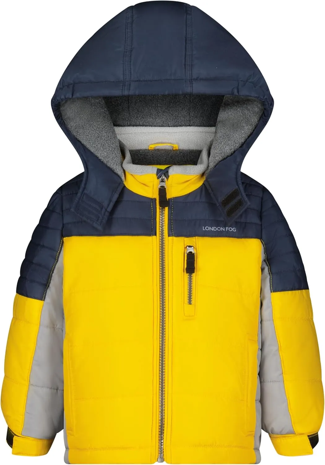 LONDON FOG Boys' Heavyweight Hooded Puffer Jacket with Polar Fleece Lining & Beanie