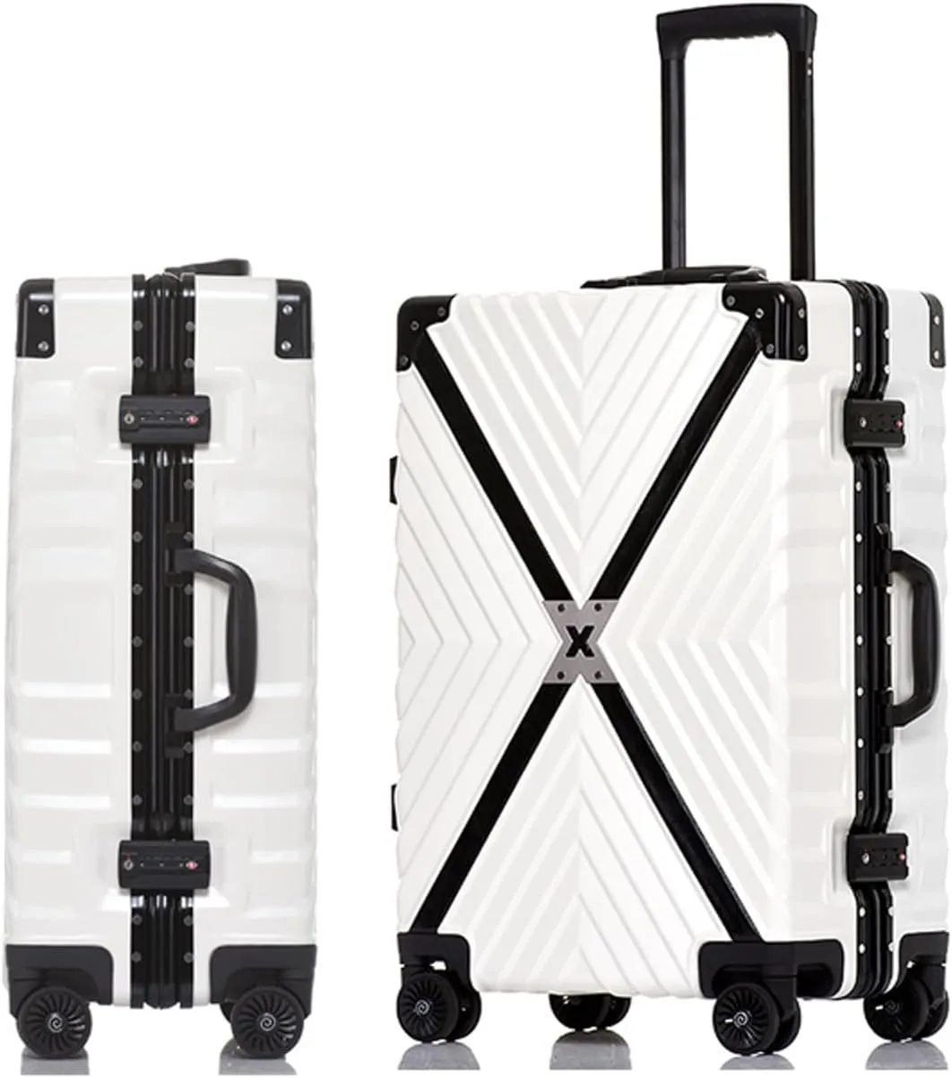 Luggage Cabin Hardside Suitcase Large Suitcase Checked with Spinner Wheels TSA Fashionable Retro Suitcase,5,24in