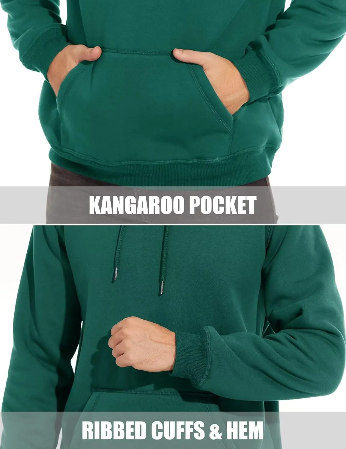 MAGCOMSEN Men's Heavy Hoodie Sherpa Fleece Lined Pullover Thick Winter Hooded Sweatshirt