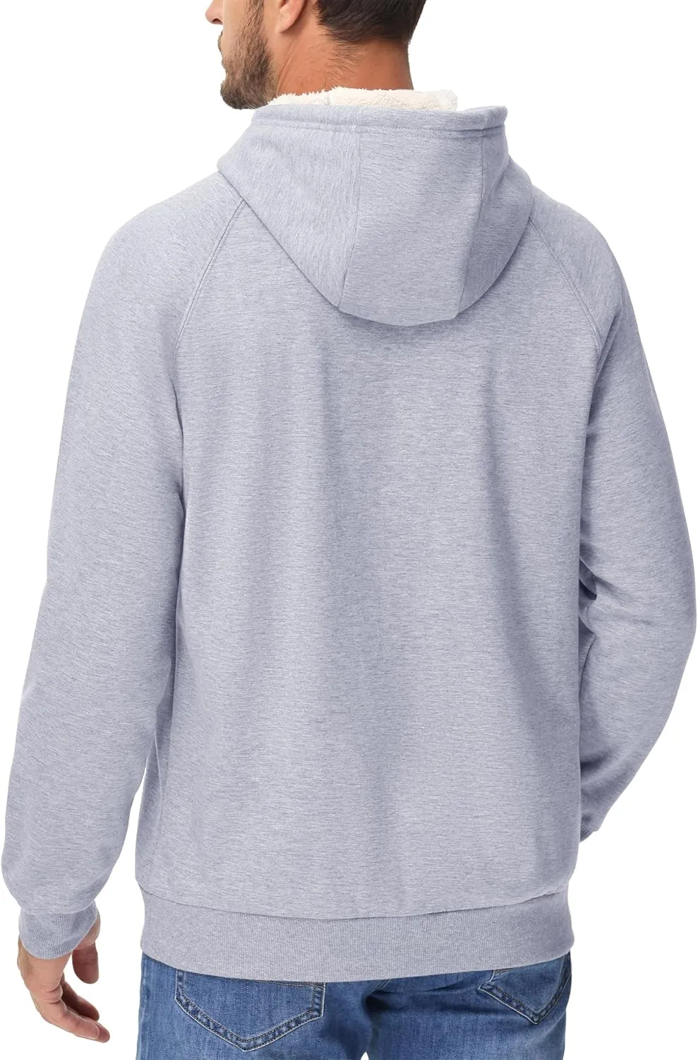 MAGCOMSEN Men's Sherpa Hoodie Heavyweight Fleece Lined Thick Winter Thermal Athletic Sweatshirt with Kangaroo Pocket