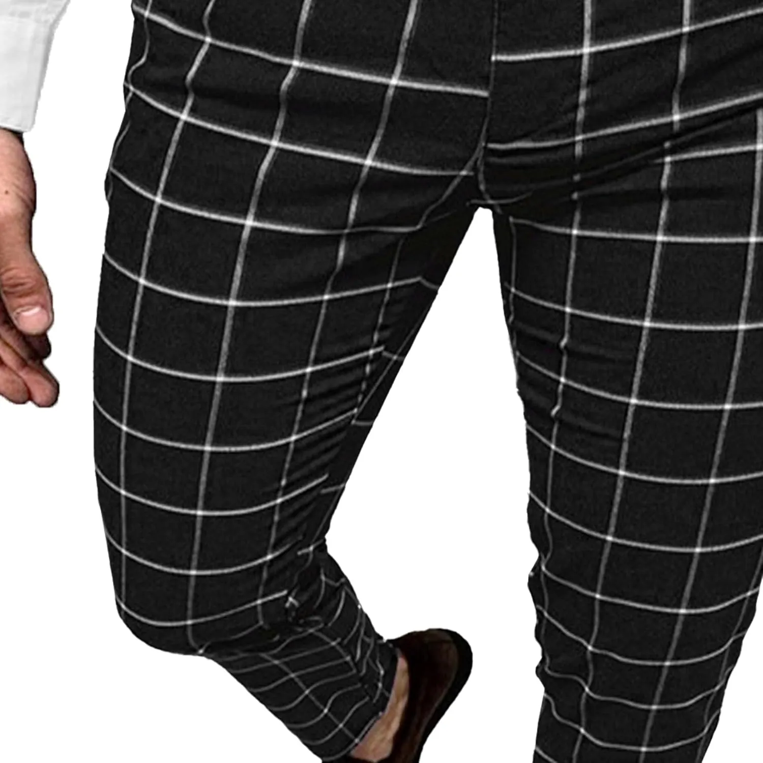Maiyifu-GJ Men's Stretch Skinny Dress Pants Fashion Slim Fit Business Casual Pants Lightweight Tapered Chino Trousers