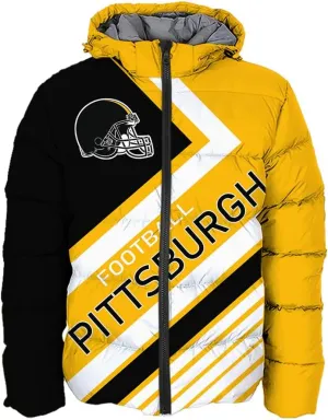 Men Football Jacket Personalized Puffer Coat Down Jacket Any Name Number Plus Size Apparel Padded Jacket
