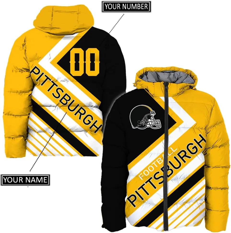 Men Football Jacket Personalized Puffer Coat Down Jacket Any Name Number Plus Size Apparel Padded Jacket