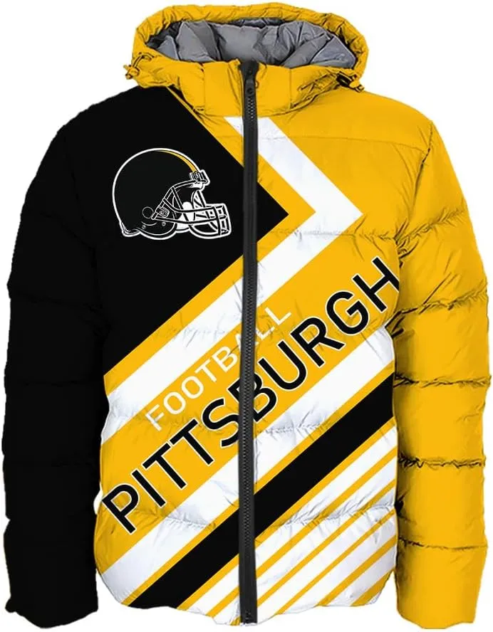 Men Football Jacket Personalized Puffer Coat Down Jacket Any Name Number Plus Size Apparel Padded Jacket