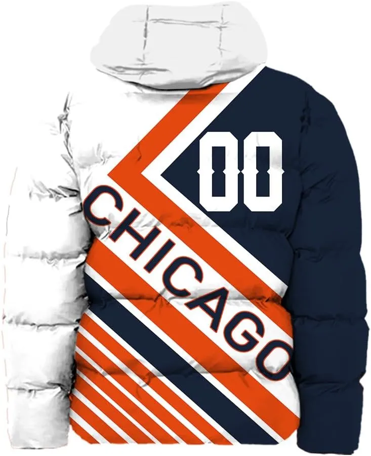 Men Football Jacket Personalized Puffer Coat Down Jacket Any Name Number Plus Size Apparel Padded Jacket