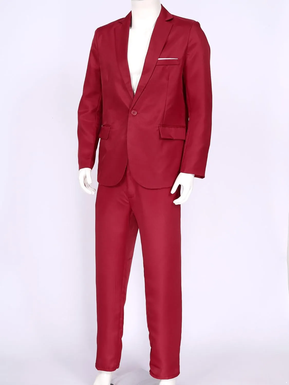 Mens 2 Piece Slim Fit Wedding Tuxedo Suit One Button Notch Lapel Blazer Jacket with Pants Set